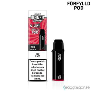 Dinner Lady S-Line Mesh Pod | Red Razz | Förfylld Pod