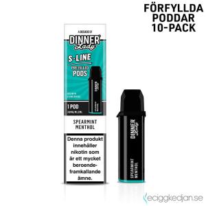Dinner Lady S-Line Mesh Pod | Spearmint Menthol | Förfylld Pod | 10pack