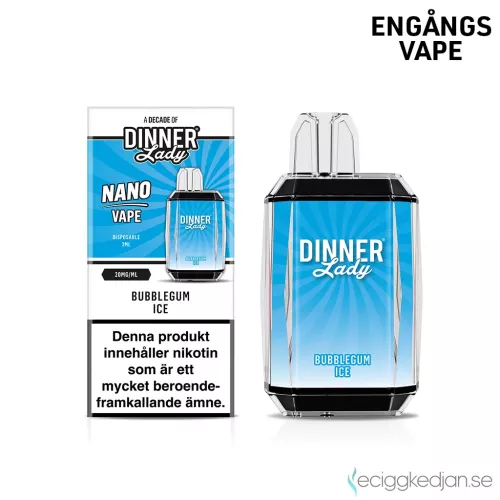 Dinner Lady Nano Mesh | Bubblegum Ice | Engångs Vape | 20mg
