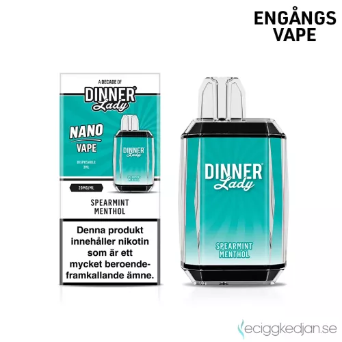 Dinner Lady Nano Mesh | Spearmint Menthol | Engångs Vape | 20mg