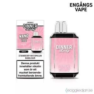 Dinner Lady Nano Mesh | Strawberry Watermelon Bubblegum | Engångs Vape | 20mg