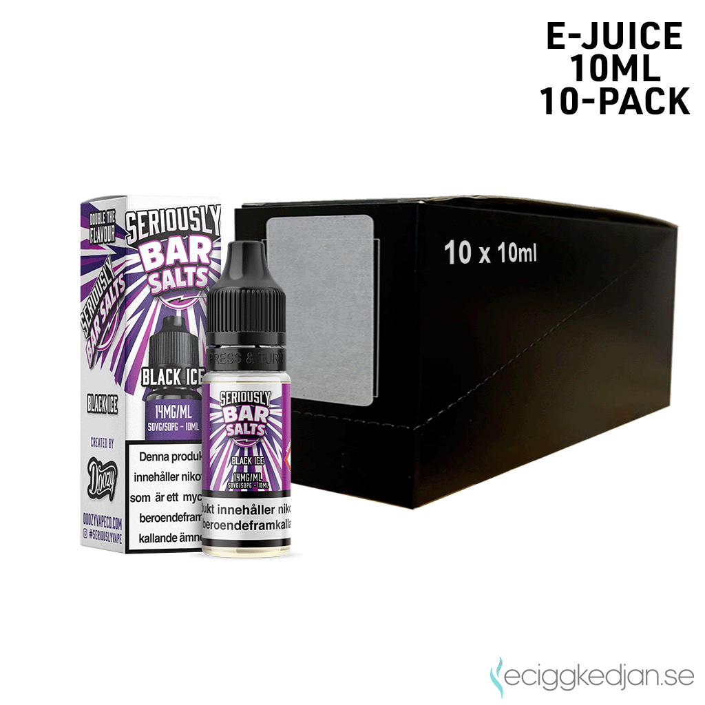 Seriously Bar Salts | Black Ice | 10ml E-Juice | 14mg Saltnikotin | 10pack
