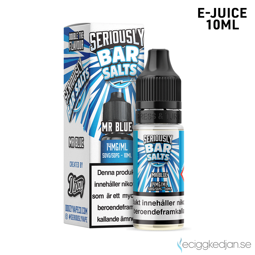 Seriously Bar Salts | Mr Blue | 10ml E-Juice | 14mg Saltnikotin
