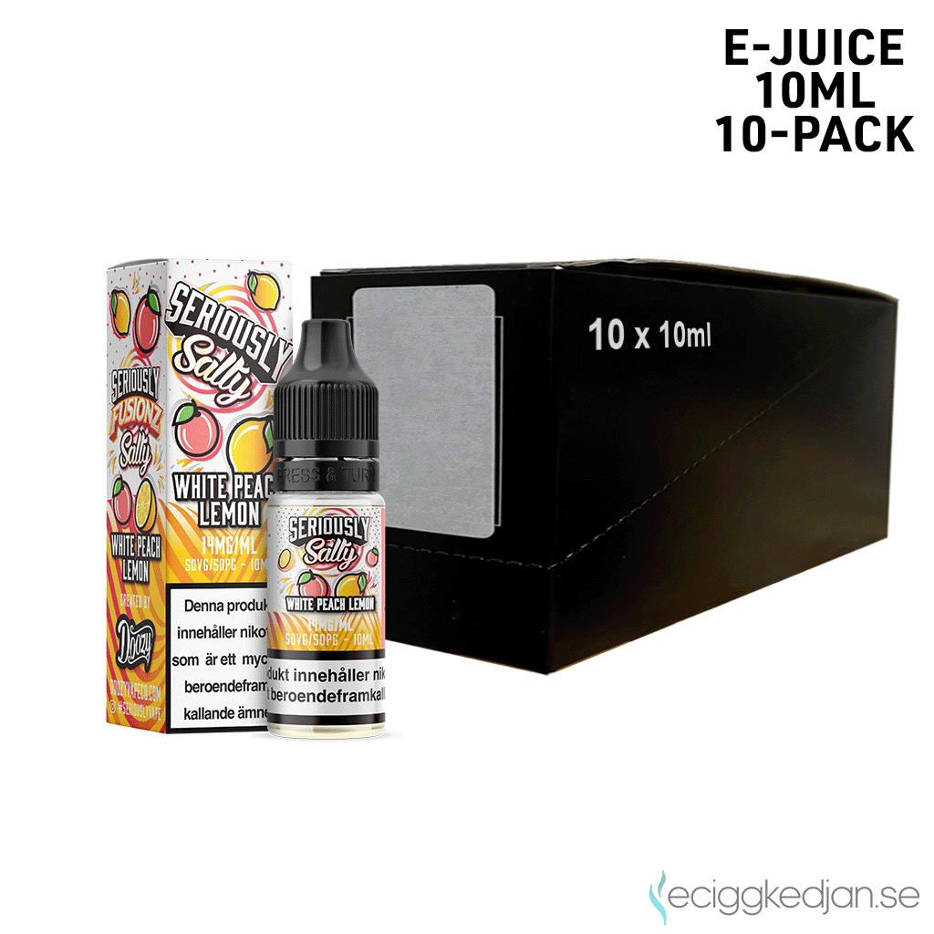 Seriously Salty | White Peach Lemon | 10ml E-Juice | 14mg Saltnikotin | 10pack