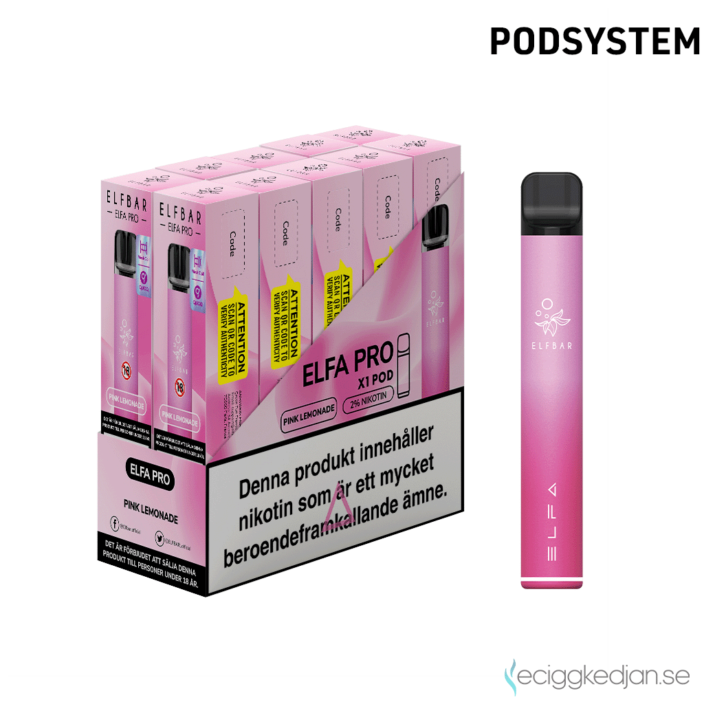 Elfa Mesh Pod Kit | Aurora Pink | Batteri inkl Förfylld Pod | 2*10pack