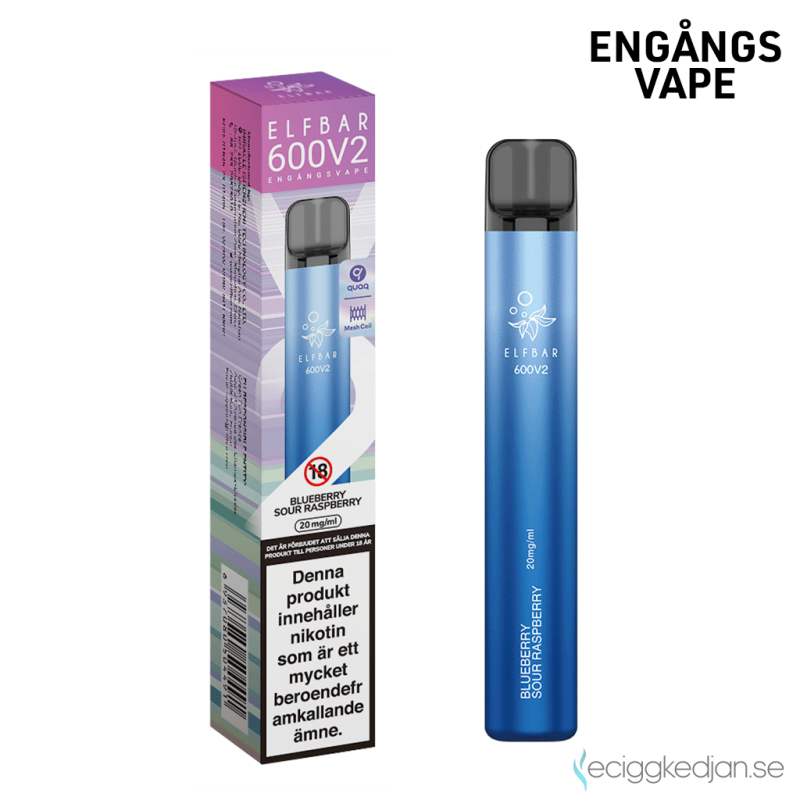 Elf Bar Elfbar V2 Mesh | Blueberry Sour Raspberry Engångs Vape 20mg