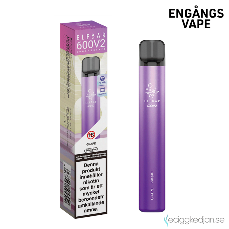 Elf Bar Elfbar V2 Mesh | Grape Engångs Vape 20mg