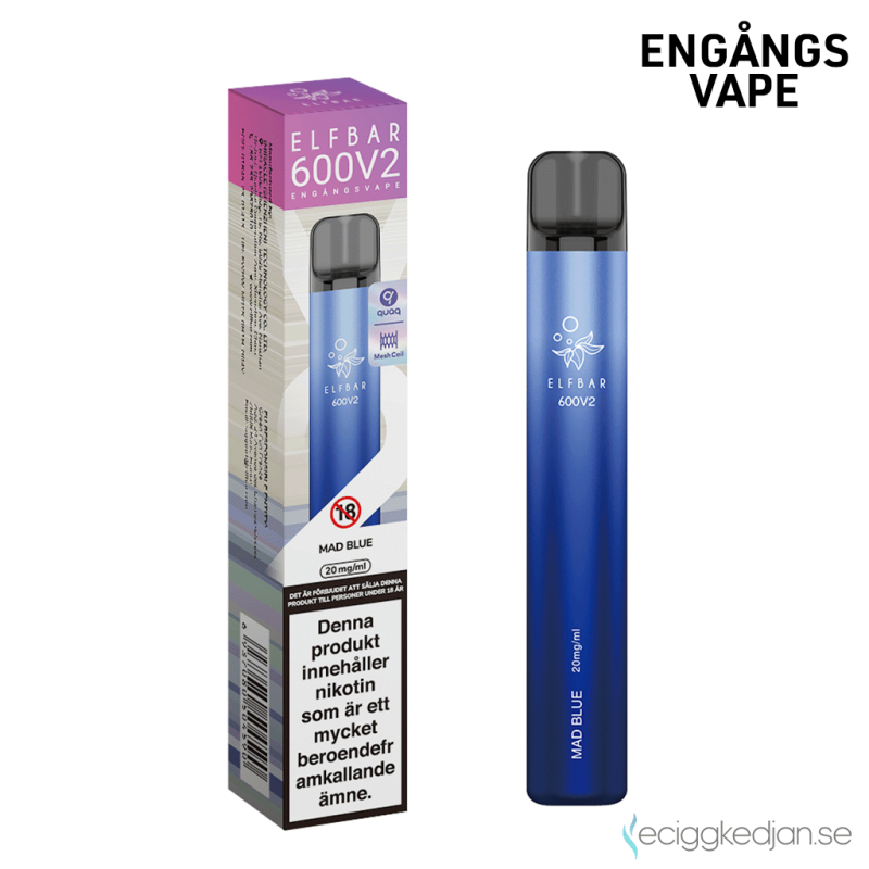 Elf Bar Elfbar V2 Mesh | Mad Blue Engångs Vape 20mg