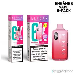 Elfbar 6K Mesh | Strawberry Ice | Engångs Vape | 14mg | 5pack