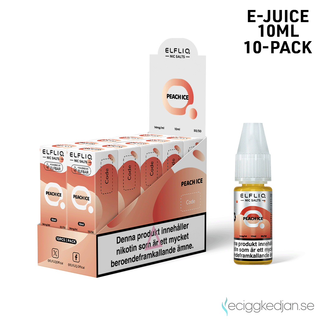 Elfliq | Peach Ice | 10ml E-Juice | 14mg Saltnikotin | 10pack