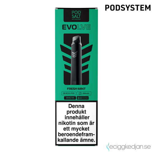 Evolve Mesh Pod Kit | Starter Kit (Green) Fresh Mint | Batteri inkl Förfylld Pod