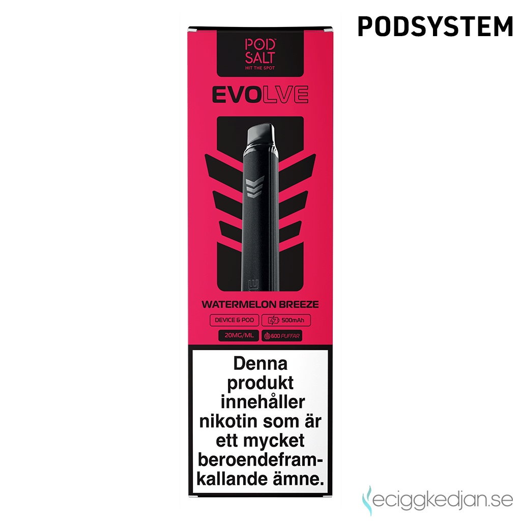 Evolve Mesh Pod Kit | Starter Kit (Black) Watermelon Breeze | Batteri inkl Förfylld Pod