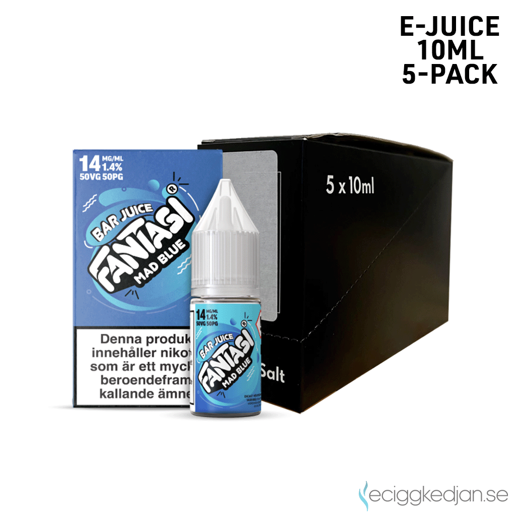 Fantasi Bar Salt | Mad Blue | 10ml E-Juice | 14mg Saltnikotin | 5pack
