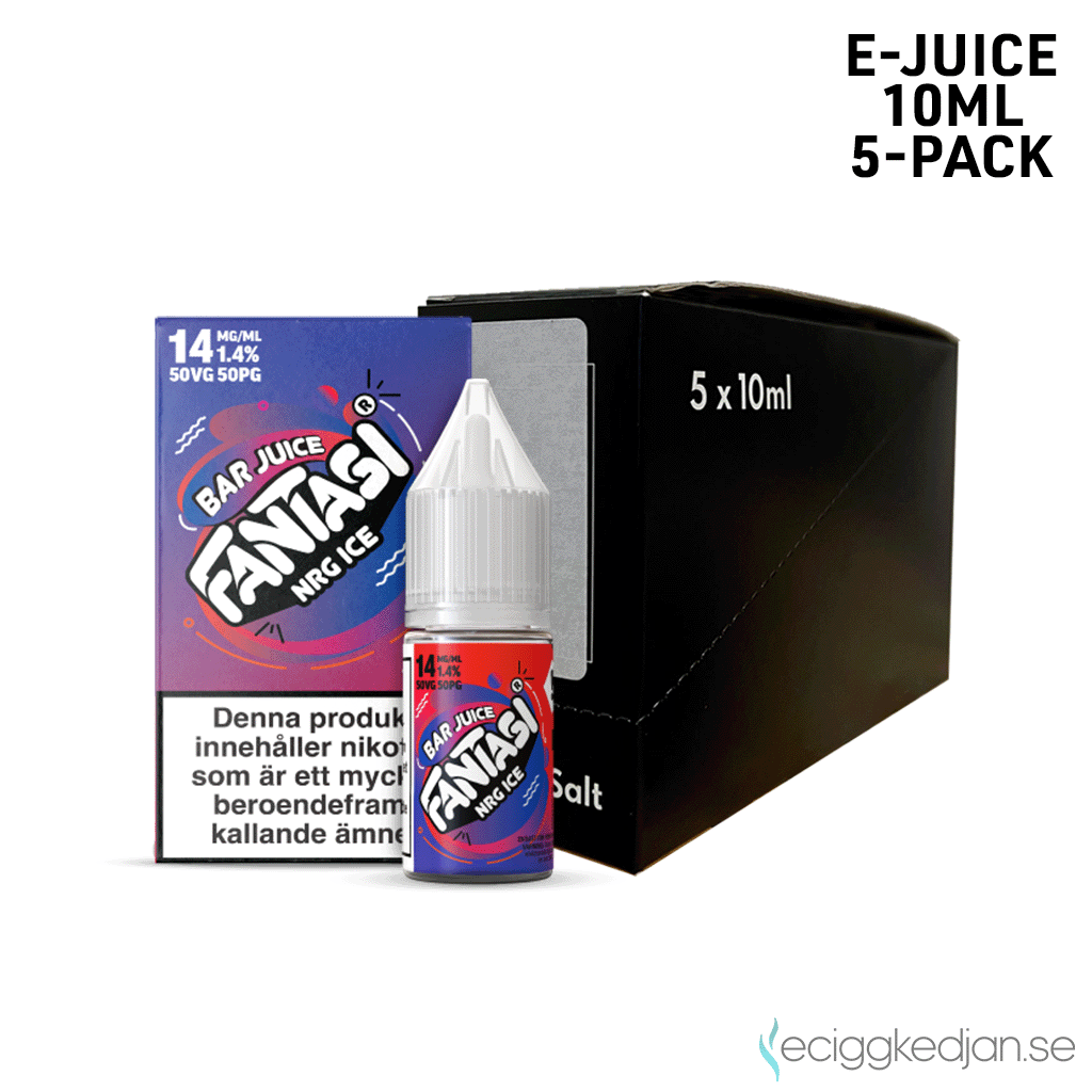 Fantasi Bar Salt | NRG Ice | 10ml E-Juice | 14mg Saltnikotin | 5pack