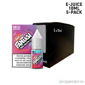 Fantasi Bar Salt | Red Grape Ice | 10ml E-Juice | 14mg Saltnikotin | 5pack