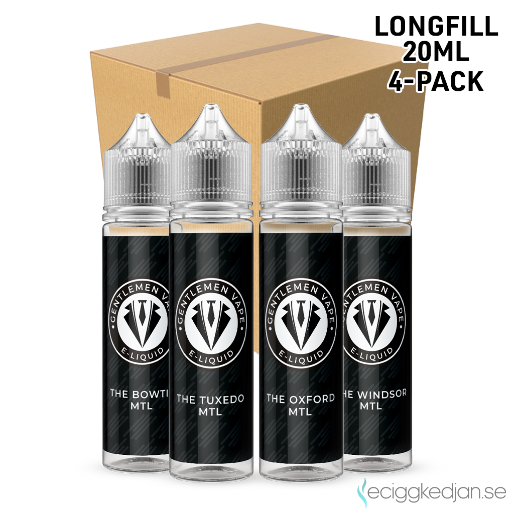 Gentlemen Vape | Komplett Pack | 4st*Longfill 20ml Gentlemen Vape | Komplett Pack | 4st*Longfill 20ml