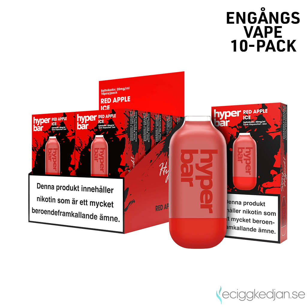 Hyper Bar Mesh | Red Apple Ice | Engångs Vape | 20mg | 10pack