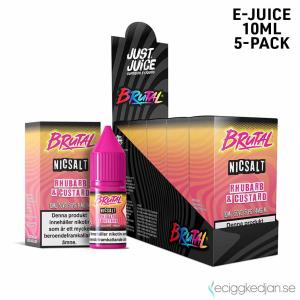 Just Juice Brutal | Rhubarb Custard | 10ml E-Juice | 14mg Saltnikotin | 5pack