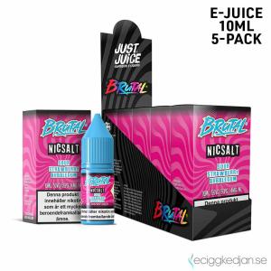 Just Juice Brutal | Sour Strawberry Bubblegum | 10ml E-Juice | 14mg Saltnikotin | 5pack