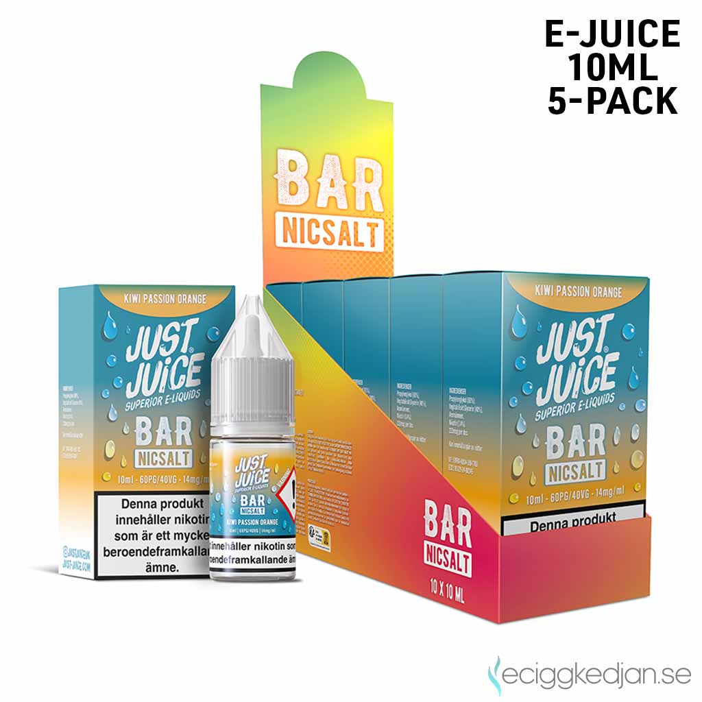 Just Juice Bar | Kiwi Passion Orange | 10ml E-Juice | 14mg Saltnikotin | 5pack