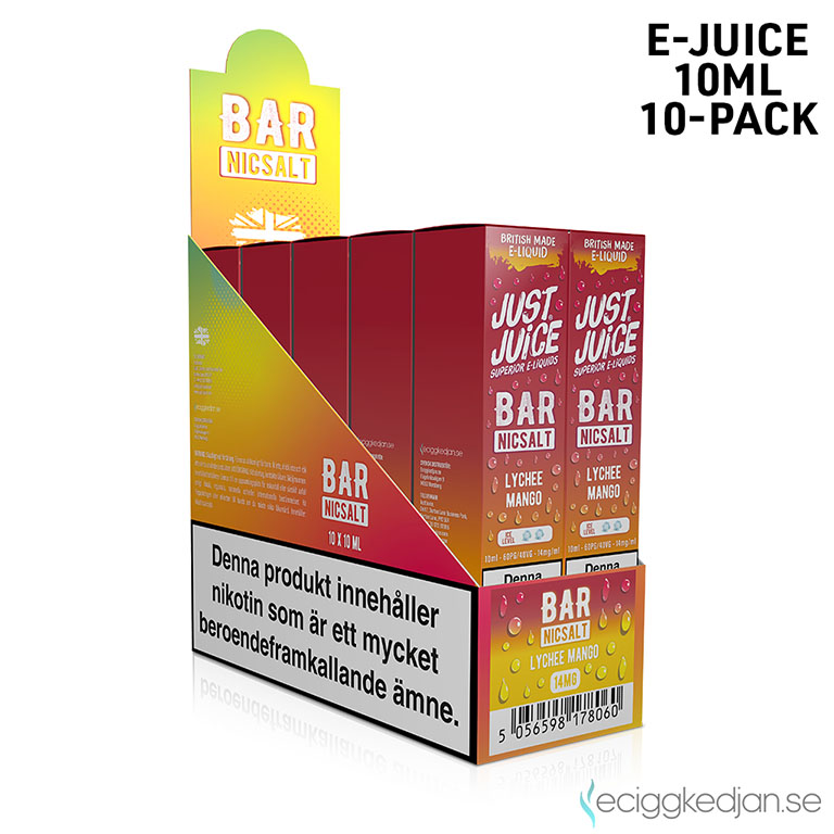 Just Juice Bar | Lychee Mango | 10ml E-Juice | 14mg Saltnikotin | 10pack
