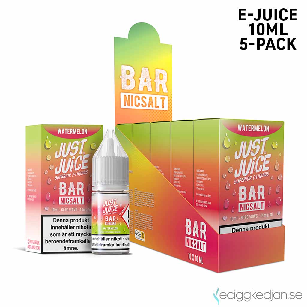 Just Juice Bar | Watermelon | 10ml E-Juice | 14mg Saltnikotin | 5pack