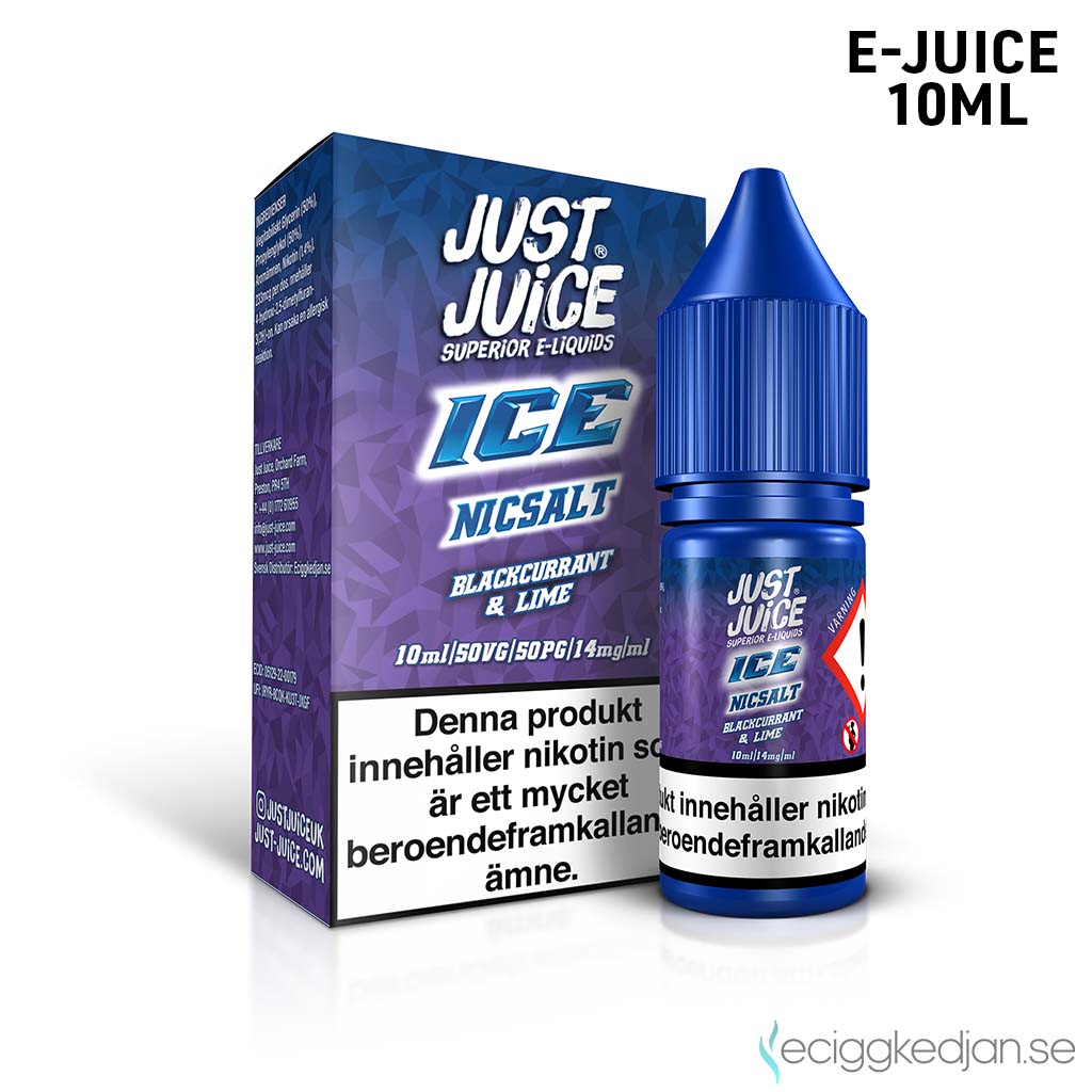 Just Juice Ice | Blackcurrant & Lime | 10ml E-Juice | 14mg Saltnikotin