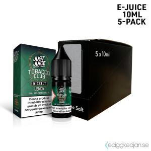 Just Juice Tobacco Club | Lemon | 10ml E-Juice | 14mg Saltnikotin | 5pack