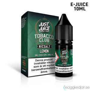 Just Juice Tobacco Club | Lemon | 10ml E-Juice | 14mg Saltnikotin