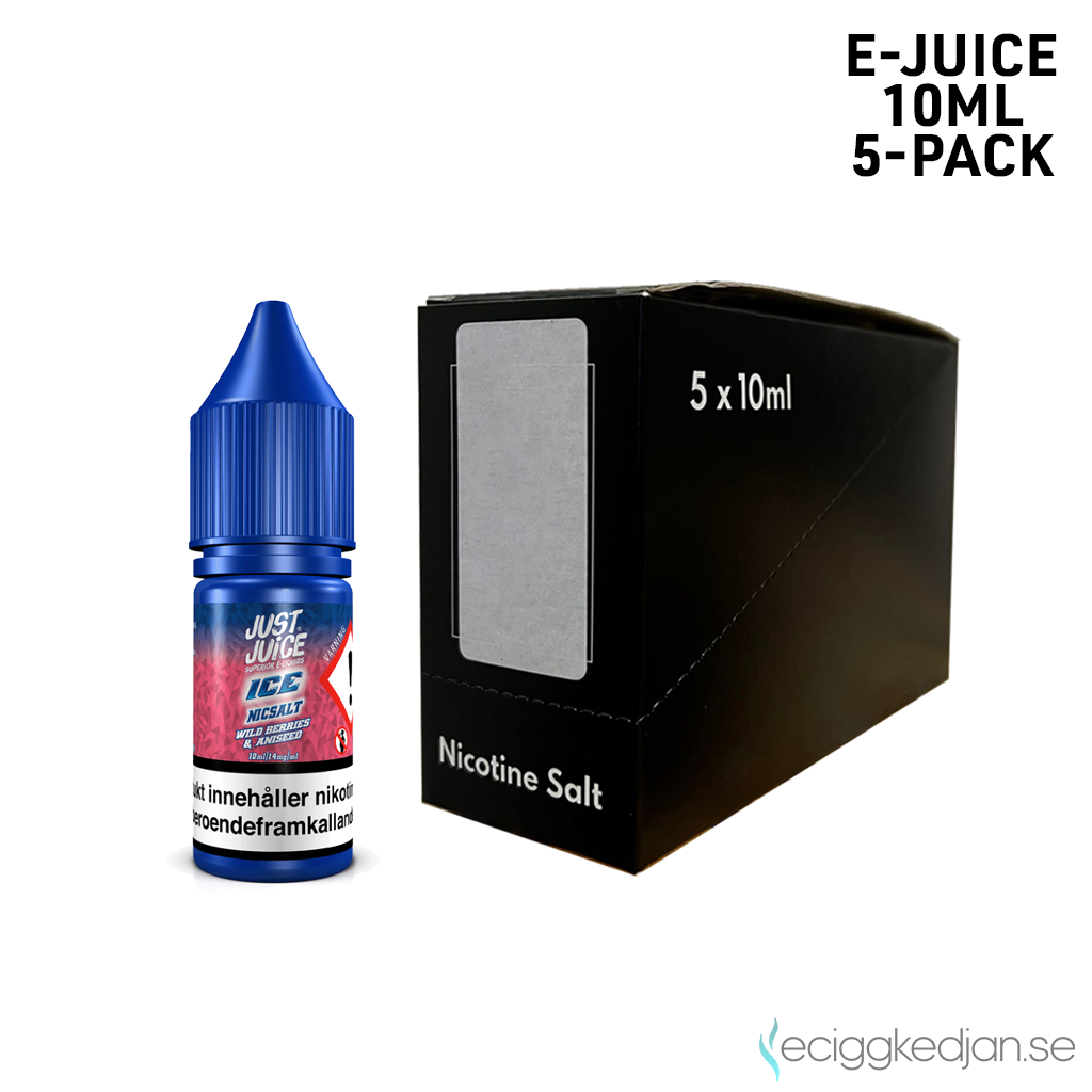 Just Juice | Wild Berries & Aniseed | Ice | 10ml E-Juice | 14mg Saltnikotin | 5pack