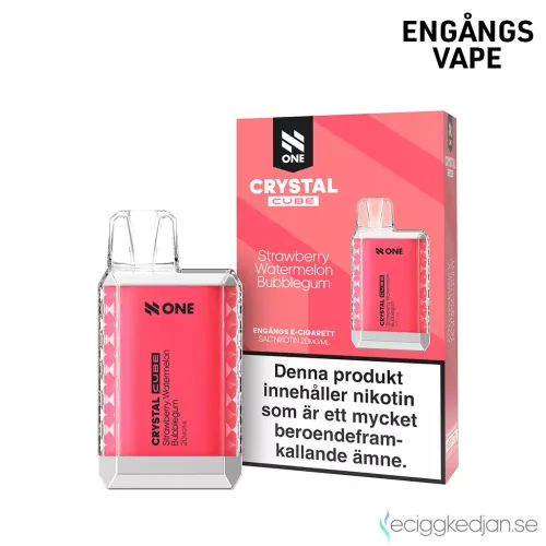 N One Crystal Cube | Strawberry Watermelon Bubblegum | Engångs Vape | 20mg