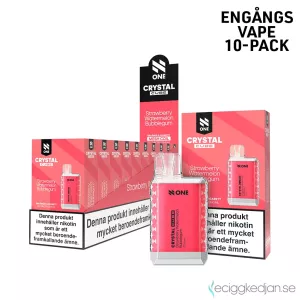 N One Crystal Cube | Strawberry Watermelon Bubblegum | Engångs Vape | 20mg | 10pack