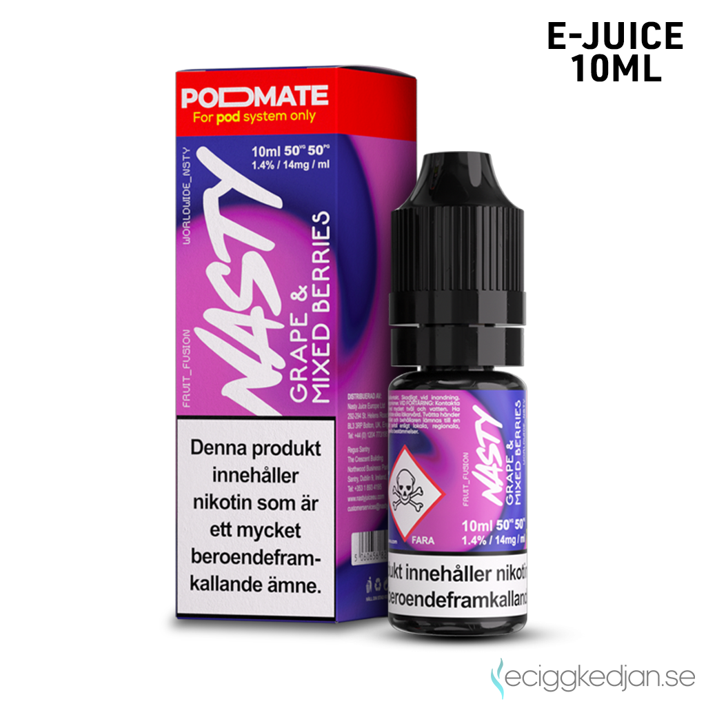 Nasty Podmate Salts | Grape Mix Berries | 10ml E-Juice | 14mg Saltnikotin