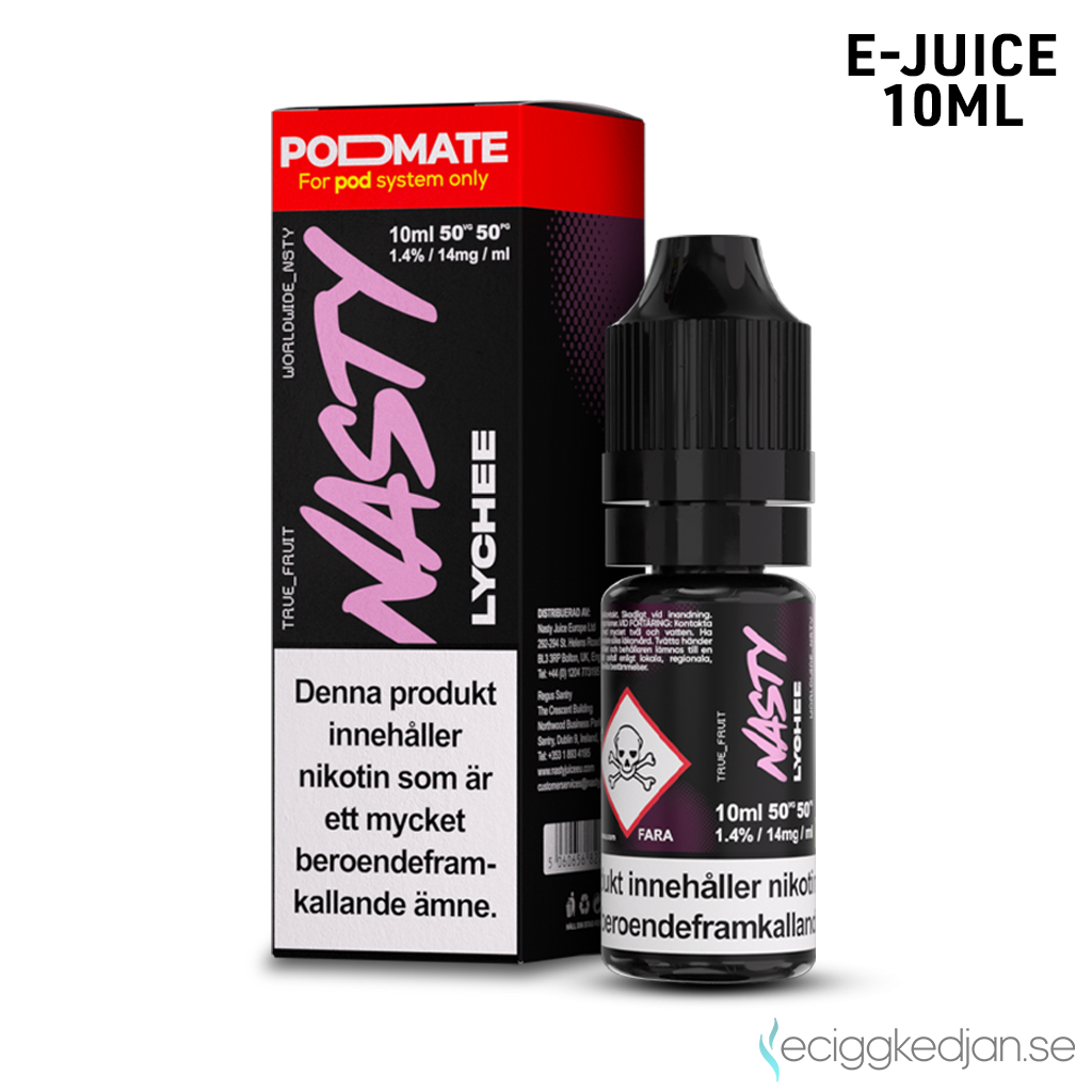 Nasty Podmate Salts | Lychee | 10ml E-Juice | 14mg Saltnikotin