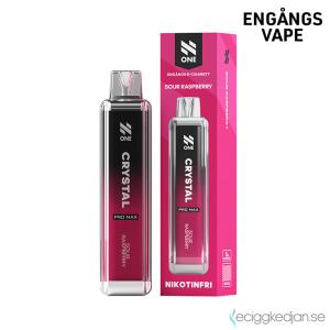 N One Crystal ZERO Mesh | Sour Raspberry | Engångs Vape | 0mg | 12ml