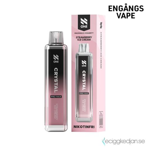 N One Crystal ZERO Mesh | Strawberry Ice Cream | Engångs Vape | 0mg | 12ml