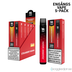 N ONE | Strawberry Banana | Engångs Vape | 20mg | 5pack