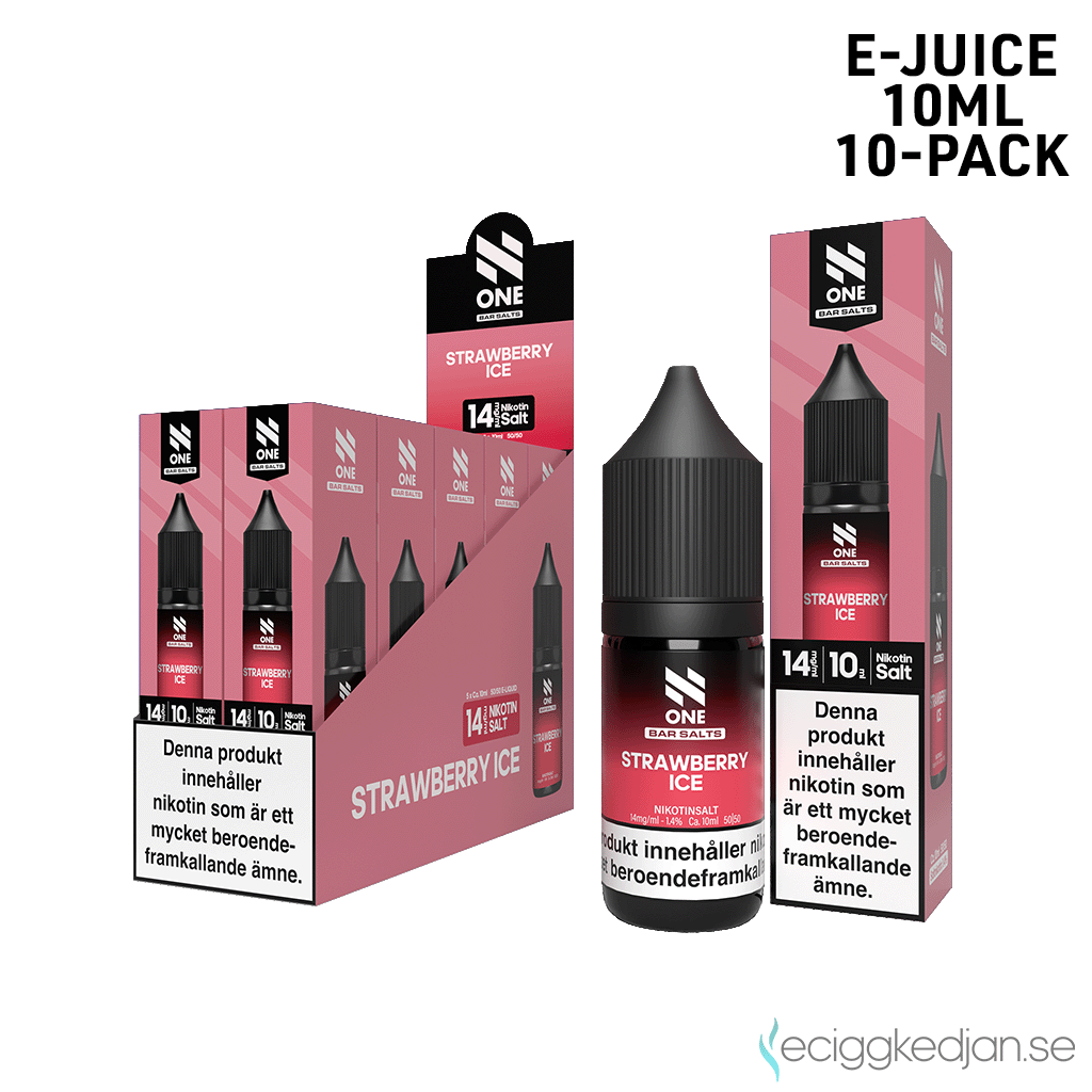 N One | Strawberry Ice | 10ml E-Juice | 14mg Saltnikotin | 10pack