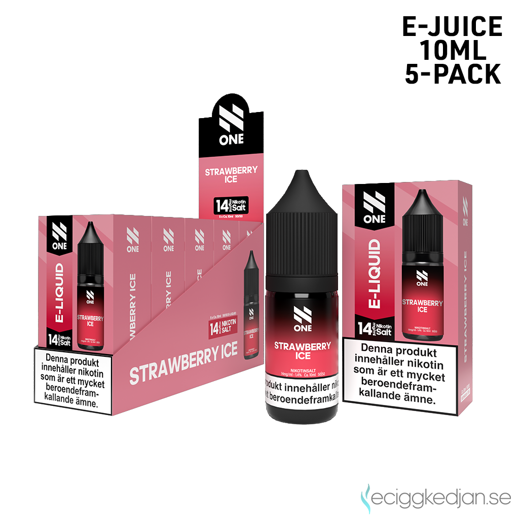 N One | Strawberry Ice | 10ml E-Juice | 14mg Saltnikotin | 5pack