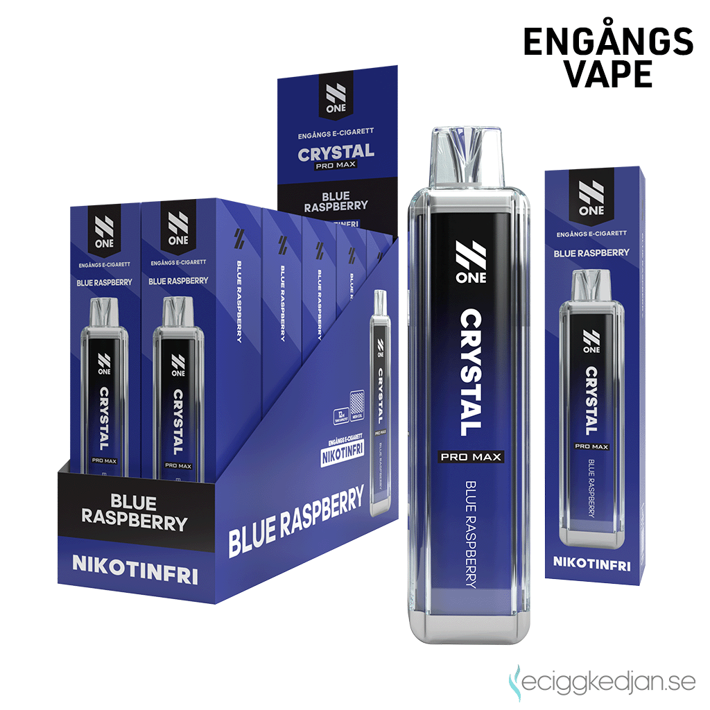 N One Crystal ZERO Mesh | Blue Raspberry | Engångs Vape | 0mg | 12ml ...