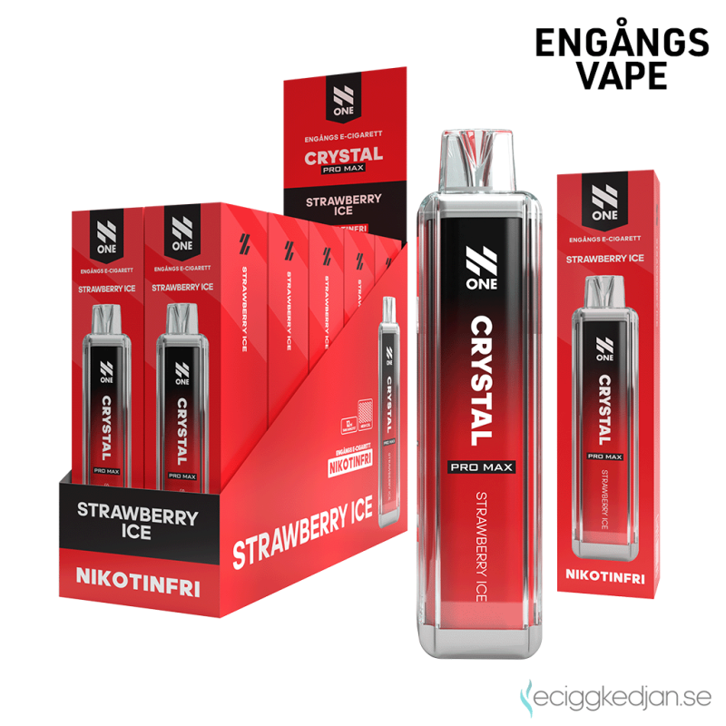 N ONE One Crystal ZERO Mesh | Strawberry Ice Engångs Vape 0mg 12ml 10pack