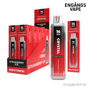 N One Crystal ZERO Mesh | Strawberry Ice | Engångs Vape | 0mg | 12ml | 10pack