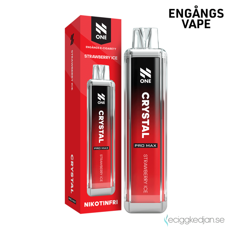 N ONE One Crystal ZERO Mesh | Strawberry Ice Engångs Vape 0mg 12ml