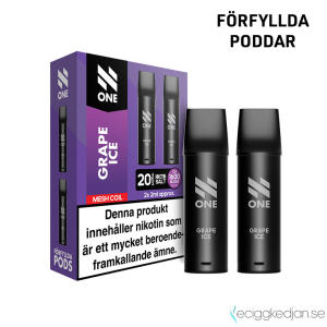 N One Mesh Pod V1 | Grape Ice | 1600 Puff per 2pack | Inkl 1st Batteri | OBS!! Kort Datum/Utgånget Datum