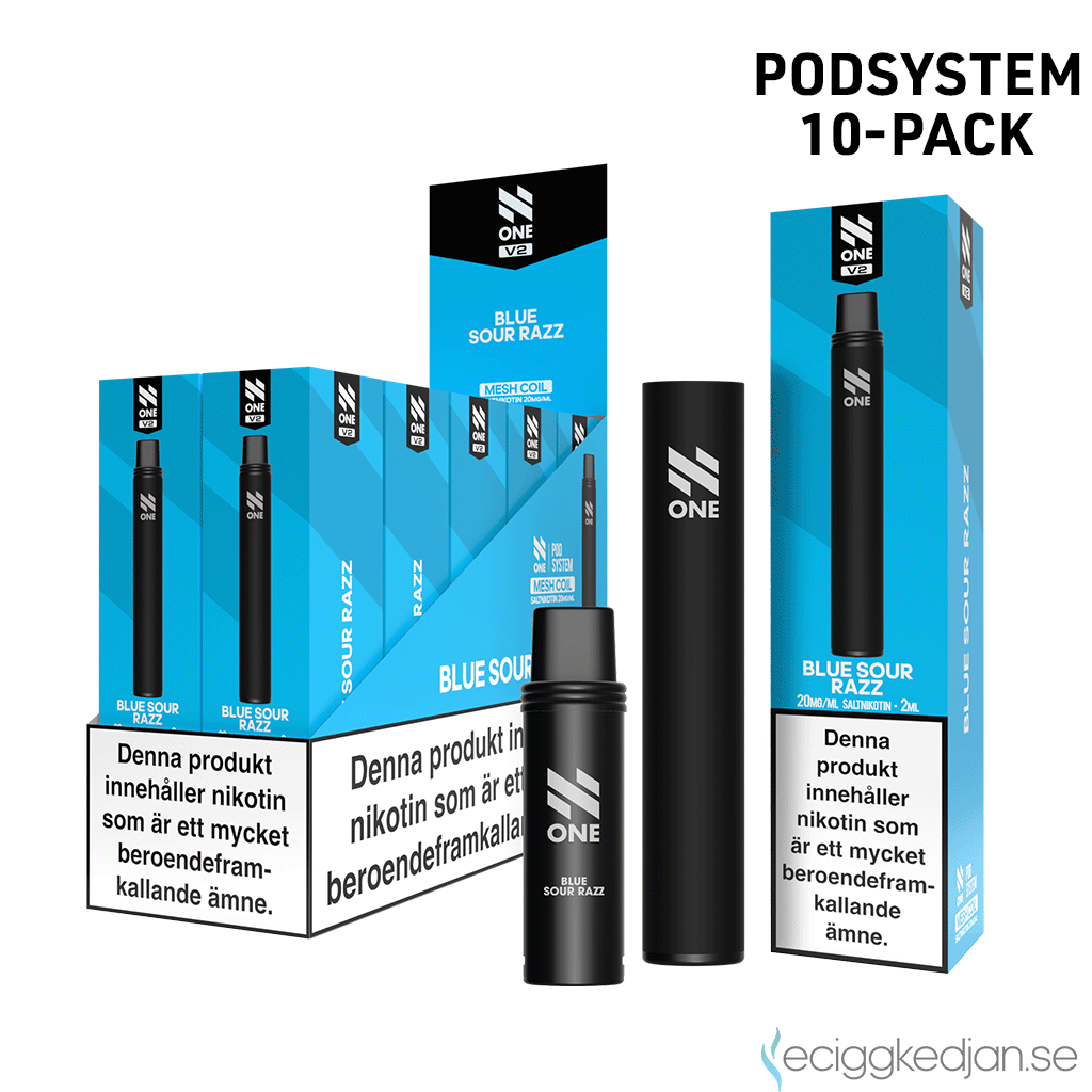 N One Mesh Pod Kit V2 | Svart (Blue Sour Razz) | Batteri inkl Förfylld Pod | 2*10pack