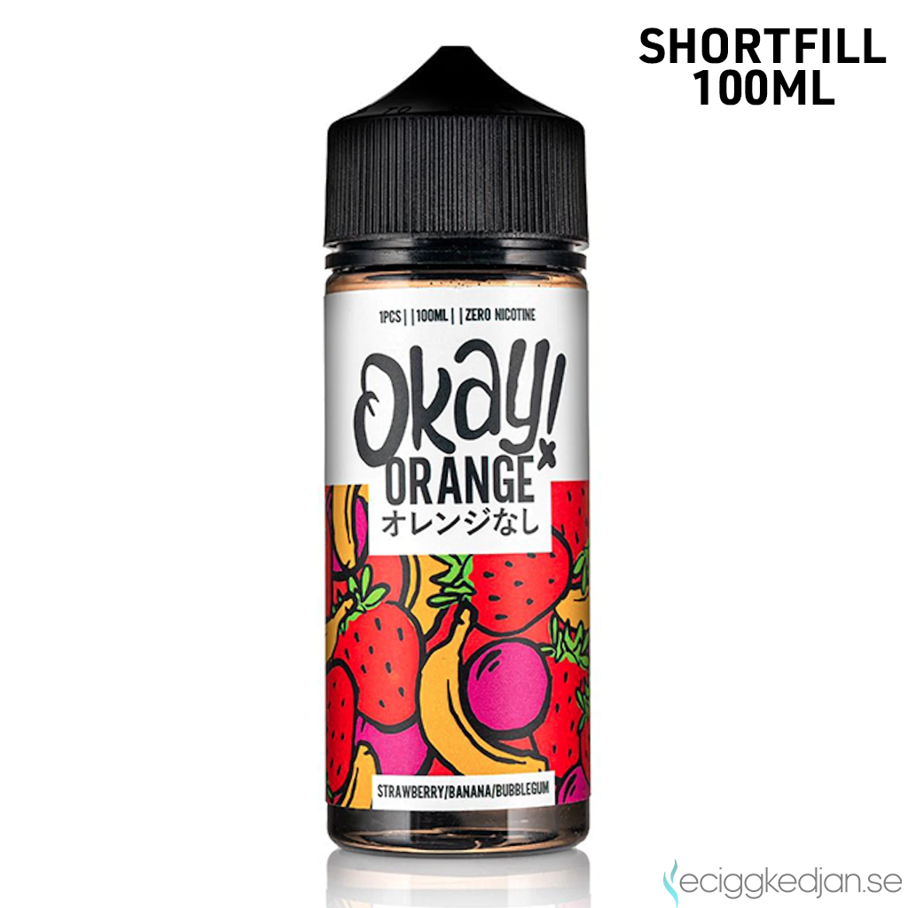 Okay Orange | Strawberry Banana Bubblegum | 100ml Shortfill