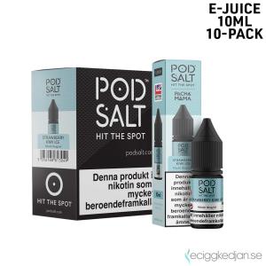 Pod Salt Fusion | Pacha Mama Strawberry Kiwi Ice | 10ml E-Juice | 14mg Saltnikotin | 10pack