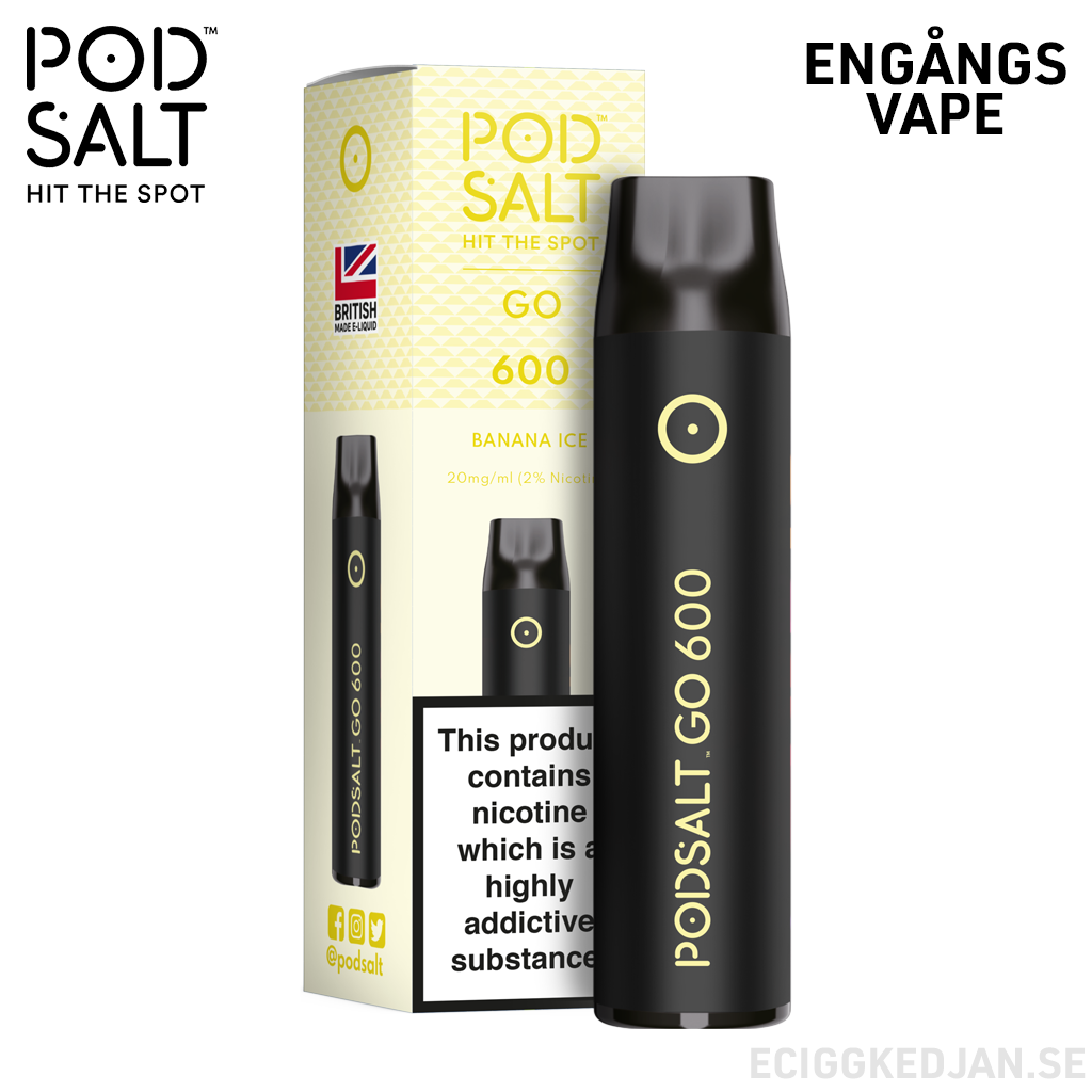 Pod Salt GO 600 | Banana Ice | Engångs Vape