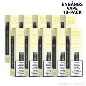 Pod Salt GO 600 | Banana Ice | Engångs Vape | 10-pack   | OBS!! Utgånget Datum