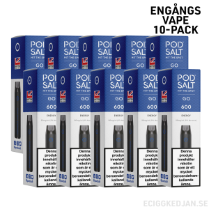 Pod Salt GO 600 | Blue Bull | Engångs Vape | 10-pack   | OBS!! Utgånget Datum